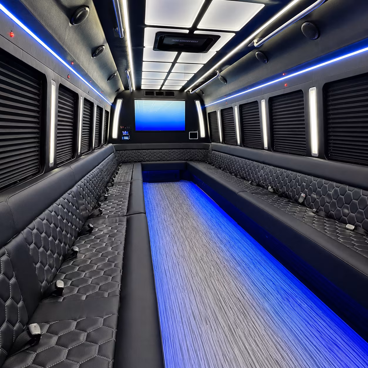 chula vista 50 passenger party bus inside
